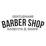 Gentlemans Barber Shop Haircuts & Shave Window Sticker Hair Salon Hairdressers Vinyl Decal