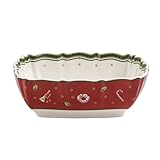 Villeroy & Boch serving bowl, material: hard porcelain, size: 17 cm x 17 cm x 6 cm, colour: white, red