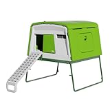 Omlet Eglu Cube Large Chicken Coop | Easy to Clean Plastic Chicken Tractor | The Most Secure Hen House for Complete Peace of Mind | Weatherproof, Cool in Summer and Warm in Winter | Green