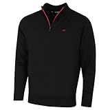 Calvin Klein Mens Campus 1/2 Zip Sweater - Black/Red - L