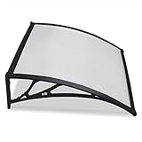 Yaheetech Front Door Canopy Outdoor Awning, Window Garden Canopy Patio Porch Awning, Rain Shelter Cover 120 x 80 cm Black