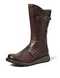 Fly London Women's Mes 2 Buckle Boots, Dk Brown, 8 UK