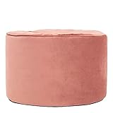 icon Milano Velvet Bean Bag Pouffe, Dusk Pink, Large Pouffe Footstool with Filling Included, Footrest, Bedroom, Living Room, Living Room Furniture