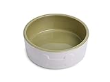 Petface Ceramic Dog Bowl with Bone Design, Cream/Green, 15 cm (Pack of 1)