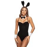 Ann Summers Tuxedo Bunny Costume Velvet Bunny Outfit Women's Halloween Bunny Costume with Bunny Ears and Tail, Bunny - Easter Outfit Black