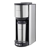 Morphy Richards Tazza Pour & Go, Single Cup Coffee Machine, Includes Travel Mug, Bean To Cup, 35g Integrated Grinder, Easy Operation, Coffee On The Go, 900W, Stainless Steel, 162105