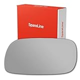 SpareLine Wing Door Mirror Glass - Adhesive‑Type Convex for Vauxhall Calibra 1990-1997 (Left/Near‑Side/Passenger)