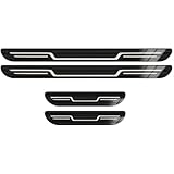 YOINT 4 Pcs Stainless Steel Car Door Sill Protector Strips for Mini Hatch R50 R56 F55 F56 JCW/One/One D/Cooper/S 2001-2024, Stainless Steel Car Kick Plates, Welcome Pedal Threshold Cover,A/Black