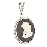 Jollys Jewellers Women's Sterling Silver Wedgwood Pendant (22mm Diameter)