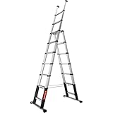 Telesteps 72430 Telescopic Ladder 3 m Made in Sweden - Step Depth 80 mm - Working Height 3.8 m - Closed Height 0.8 m - Width 0.75 m - Weight 19.2
