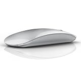 Uiosmuph Bluetooth Mouse, Triple Mode (Dual Bluetooth+USB) Wireless Computer Silent Mouse - Portable, Rechargeable via USB-C, for Laptop/MacBook/iPad/PC (Silver)