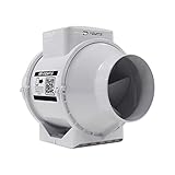 VENTS UK 4 inch Loft Mounted Inline Shower Ceiling Powerful Ventilation Damp Control 100mm In Line Bathroom Extractor fan with Run On Timer 100 mm Silent In-line Toilet Ventilator