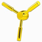 WAH LIN PARTS Heavy-Duty Gold 3 Spoke Gun Safe Handle for Safe Box,Gun Safes and Vault Doors,Zinc Alloy