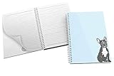 The Victorian Printing Co - Cute French Bulldog Design Original Illustration - Pale Blue - Notebook