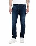 Replay Men's M914 Anbass Power Stretch Jeans, 0073 Dark Blue, 36W / 30L