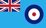 18" x 12" (45 x 30 cm) RAF Blue Ensign Royal Air Force Sleeved Boat Courtesy 100% Polyester Material Hand Waving Flag Banner Ideal For Pub Club School Festival Business Party Decoration
