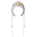 Anne Boleyn Headband Elizabethan Victorian Royal Coronet Hood Tiara Hat Medieval Renaissance Tudor Queen Headpiece for Women