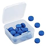 LICQIC 10 Pcs Blue Diamond Cue Tips, 10 mm Pool Queue Tips with Plastic Storage Box for Pool Cues and Snooker, Blue