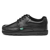 Kickers Teen Boy's Fragma Lace Up Black Leather Shoes, 4 UK
