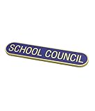 School Council Metal Bar Badges, Pack of 4, Blue, Red and Green, 2.5 cm (Blue)