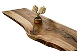 Live Edge Mantel Shelf - Floating Rustic Fireplace Mantle - Walnut Floating Fireplace Shelf, Rustic Mantelpiece, Solid Wood Fireplace Mantel Shelving - Live Edge Shelves for Home Decor (95cm x 15-17)