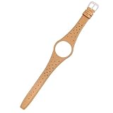 HUTBUVEAW Red Blue Brown Black Khaki Leather Watch Band With Silver Steel Buckle For Omega Dynamic(Khaki)