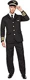 Karnival 82237 Male Airline Pilot Costume, Men, Black, Large