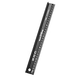 30CM Metal Ruler for Cutting, Raised Grip Aluminium Cutting Ruler Metal Craft Safety Ruler Multifunctional Protective for Length Measurement(Black)