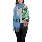 Uusnwaa Women'S Statue Of Liberty In Nyc Print Scarf,Soft Cashmere Feel Scarf For Women Fall Winter Warm Scarves,Fashion Fringed Shawl