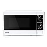 TOSHIBA 20 Liter 800W Manual Control Solo Small Microwave, Compact with 5 Power Levels, Automatic Defrost Function, Perfect for 9'' pizza, Clock and Timer, Easy Clean, White- MM-MM20P(WH)