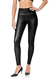 Foucome Women Faux Leather Leggings Butt Lift High Waisted Leather Trousers for Women (Black XL)