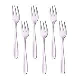 BISDARUN Dessert Forks Set of 6 Cake Fork Stainless Steel Teaforks Silver Pastry-Forks 14 CM(5.5 Inch) Small Forkes for Appetizer Fruit