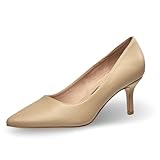 French Connection Kitten Heel Pumps for Women Closed Pointy Toe Slip-On Fashion Work Office Dress Shoes for Women, Dark Nude, 9 UK