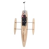 GOOHOCHY Electric Trihull Wooden Yacht Model Kit DIY Ship Assembly Educational for Adults with Realistic Motorized Sailing Function and Creative Painting Craft Project