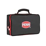 PENN Fishing PVC Coated Hardcase for Rig Storage- Includes 3 Tackle Boxes, 6 EVA Rig Winders and Zipped Storage Pockets, Black, One Size