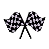 ANATUM Black and White Checkerboard Lapel Pin, Racing Flags Enamel Pin, Motorsport Series Brooch Pin, Badge for Backpack Pins, Accessory for Car Racing Fans