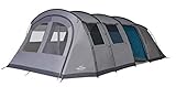 Vango Purbeck 600XL Family Tent [Amazon Exclusive], Large 6 Man Tent with 3 Rooms, Enclosed Porch Area, Double Living Area, Climate Windows - Vivid Grey