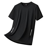 MANBOZIXi Men's Quick Dry Sport T Shirt, Breathable Running T Shirt Training Shirts, Black 6XL