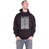 Rock Off officially licensed products Joy Division Hoodie Unknown Pleasures Band Logo Official Mens Black Pullover M