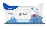 MoliCare Skin 3in1 Wet Wipes for Adults, Fresh Body wash Wipes for Cleaning, Protecting and moisturizing - Also Suitable for Intimate Area and Skin Stressed by Incontinence, 50 Pieces
