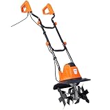eSkde Electric Tiller Rotavator and Cultivator for Garden - Powerful 1050W Garden Rotovator for Ground Preparation - 32cm Cultivating Width, 22cm Depth Garden Tiller Cultivator Rotovator