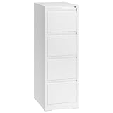 YITAHOME Filing Cabinet with 4 Lockable Drawers, Anti-tipping Rolling Filing Cabinet with Wheel for Home Office, Under Desk File Storage Cabinets for Letter/Legal/A4 Size, White, 62 x 45 x 133cm