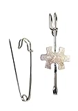 Jigsaw Piece FT9 Scarf , Brooch and Kilt Pin Pewter 3" 7.5 cm POSTED BY US GIFTS FOR ALL 2016 FROM DERBYSHIRE UK