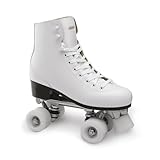 ROCES Women's RC2 Classic Roller Skates, White | Comfortable Stable Maneuverable Quad Skates for Women | Adult Artistic Roller Skates with ECO Leather Upper & Reactive Aluminum Truck, Size: 9