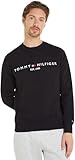 Tommy Hilfiger Men’s Tommy Logo Sweatshirt without Hood, Black (Black), M