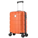 ATX Luggage 55x36x20cm Cabin Suitcase Super Lightweight Small Suitcase Approved for 100+ Airlines Including EasyJet, Ryanair, British Airways & Virgin Atlantic (Orange, 21Inches, 33Liter)