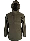 JACK PYKE Galbraith Mens Smock Waterproof Windproof Hooded Jacket, Silent Outdoor Hunting Pullover, Adjustable Cuffs & Waist, Multi Zip Pockets for Walking, Shooting, Hiking - Green, XL