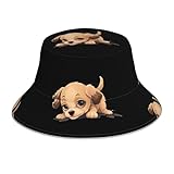 HJFCZH Dirty Puppy Printing Reflective Bucket Hat Unisex Lightweight, Breathable, Foldable Black
