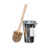 ECOLIVING PLASTIC FREE TOILET BRUSH & METAL HOLDER - SILVER - PACK OF 1