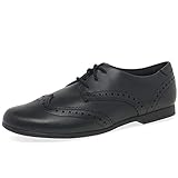 Clarks Girl's Scala Lace Y Wide Fit School Uniform Shoes, Black Leather, 4 UK Child